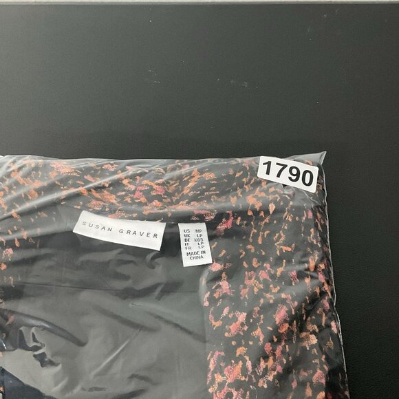 Susa Graver Cardigan Women M Petite Multicolor Pockets Texture Open Front Duster - Picture 13 of 13